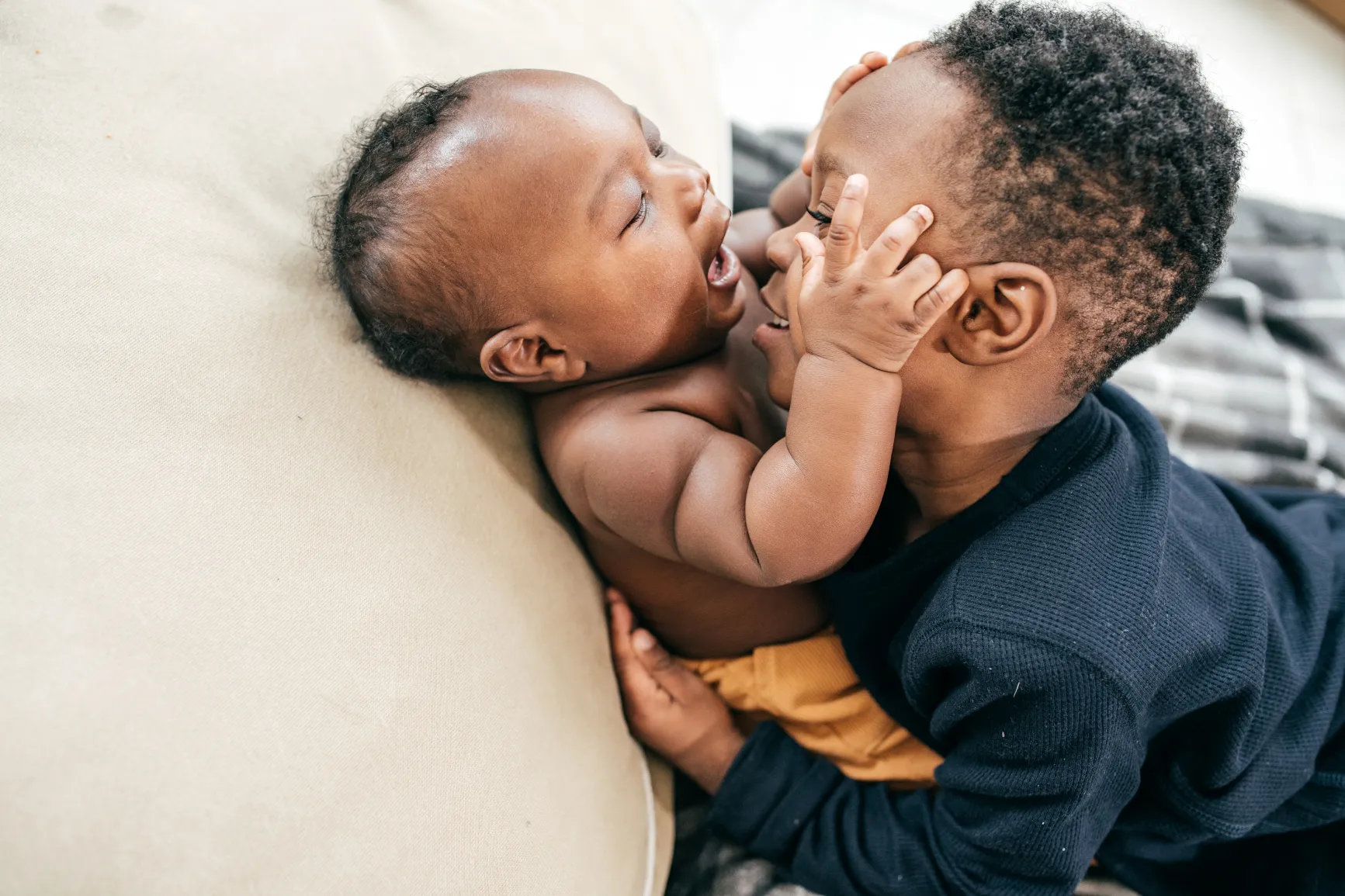 A joyful family moment.