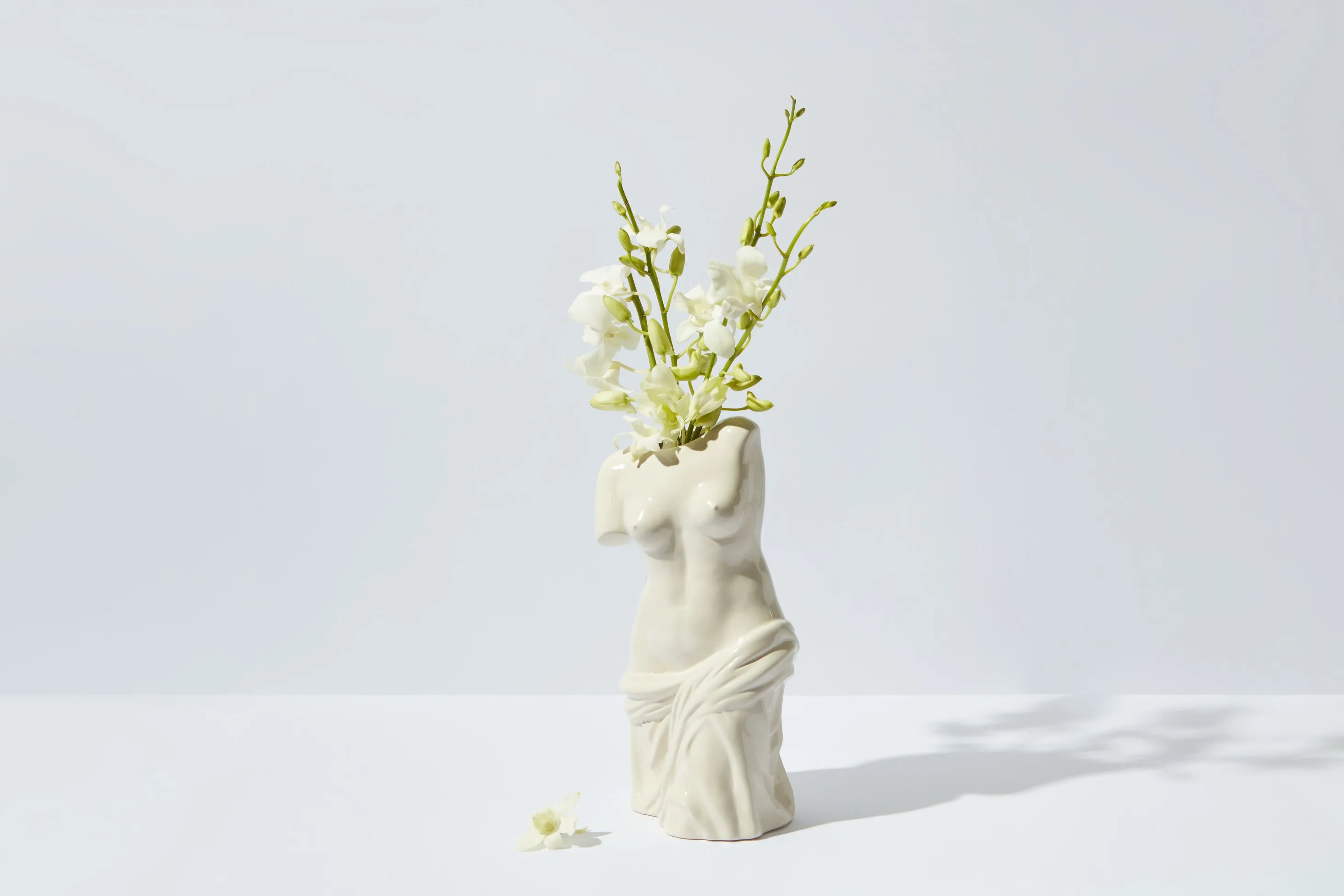 Statue holding flowers
